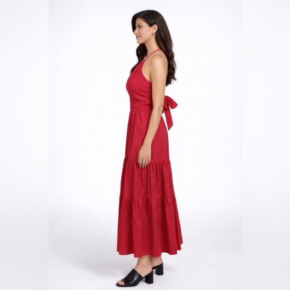 Eloise Poplin Tie Back Midi Dress - Picture 3 of 9